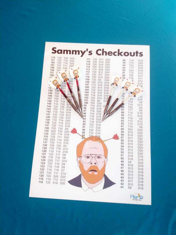 Sammy's Checkouts darts finish poster