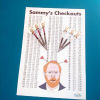 Sammy's Checkouts darts finish poster Sammy's Checkouts darts finish poster